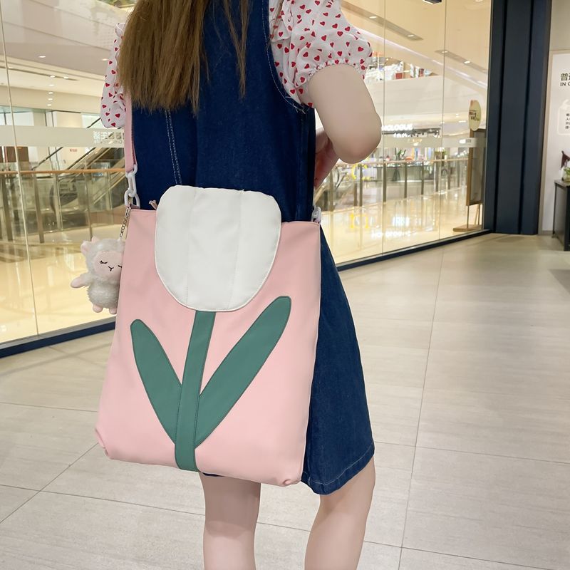 Canvas Flower Shoulder Bag
