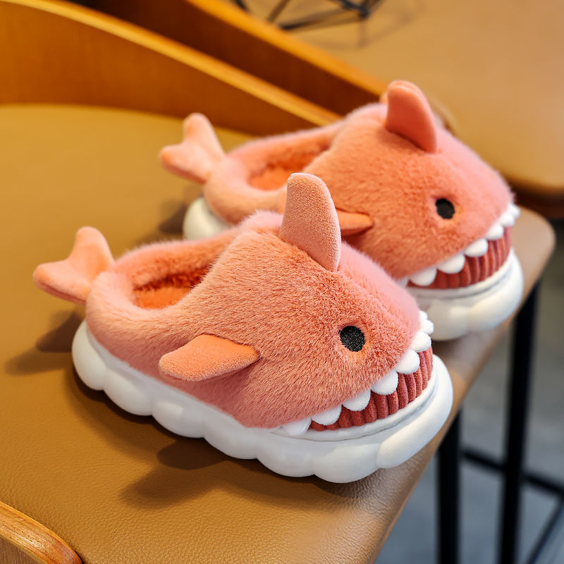 Cute Shark Children's Cotton Slippers