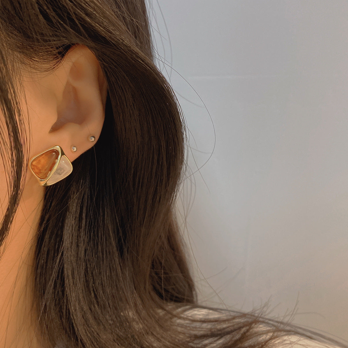 Retro Geometric Stud Earrings