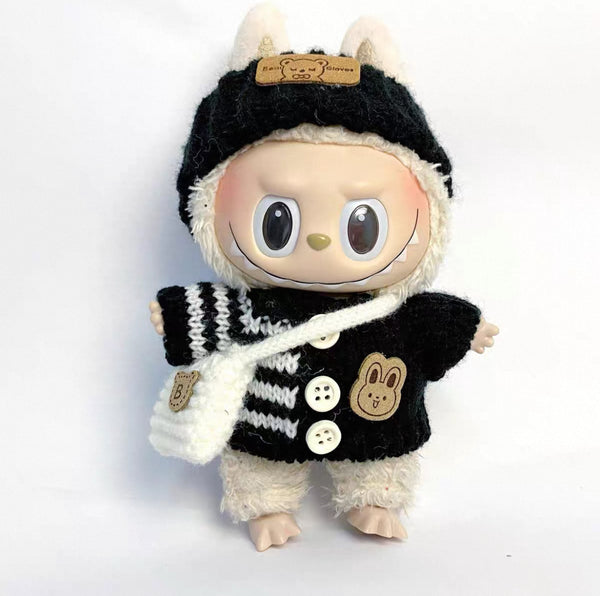Hand-Knitted Sweater Outfit 3-Piece Set (No Doll)