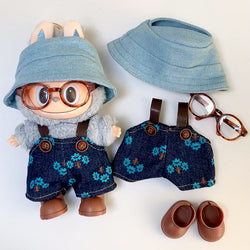 Floral Denim Overalls Set (No Doll)