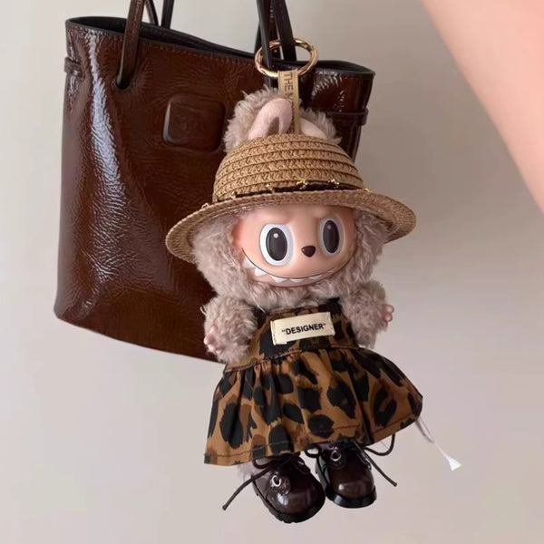 Leopard Skirt & Straw Hat Set (No Doll)