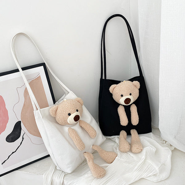 Adorable Bear Canvas Tote Bag