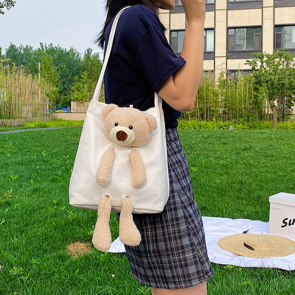 Adorable Bear Canvas Tote Bag