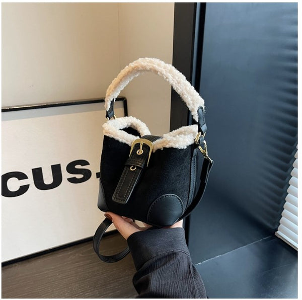 Cozy Plush Mini Bucket Bag