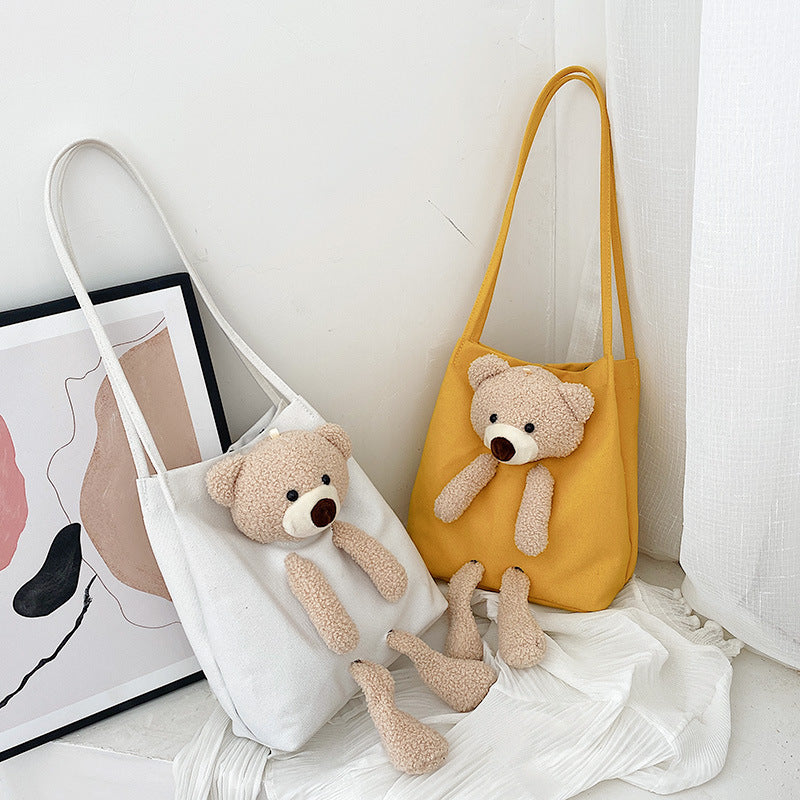 Adorable Bear Canvas Tote Bag