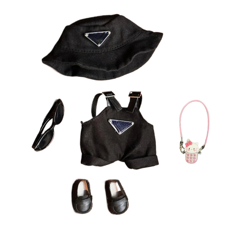 Black Hat Overalls Set (No Doll)