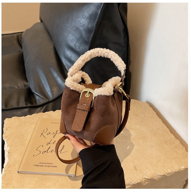 Cozy Plush Mini Bucket Bag