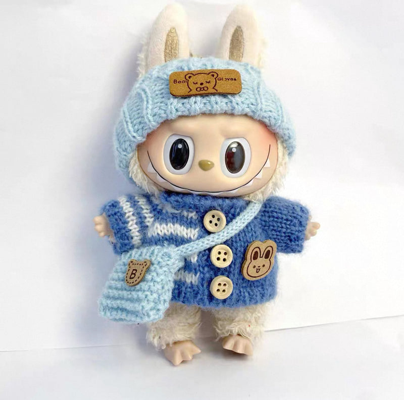 Hand-Knitted Sweater Outfit 3-Piece Set (No Doll)