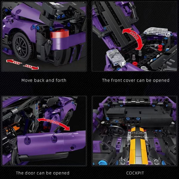 Remote-Controlled Building Block Car Model
