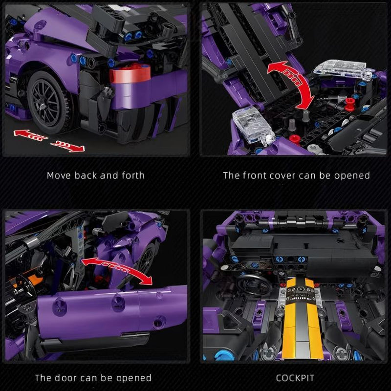 Remote-Controlled Building Block Car Model