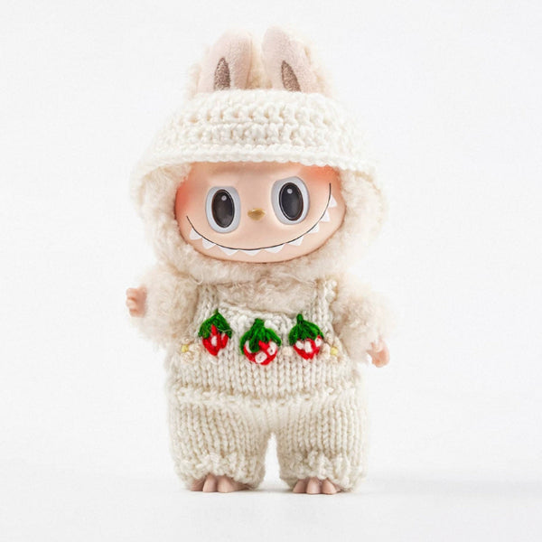 Strawberry Overalls Crochet Doll Outfit (No Doll)