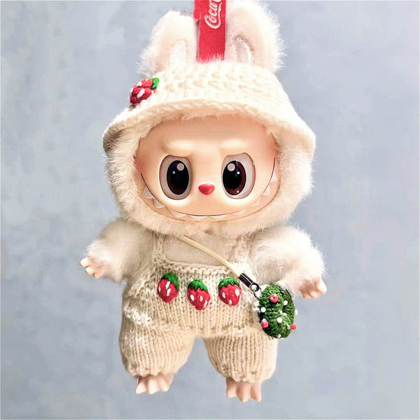 Strawberry Overalls Crochet Doll Outfit (No Doll)
