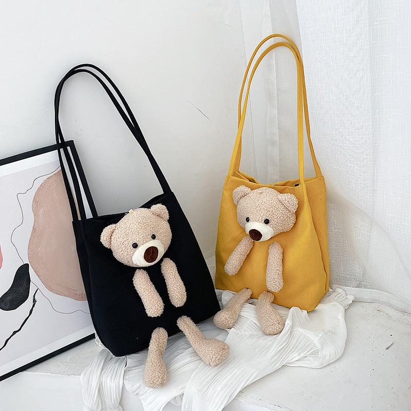 Adorable Bear Canvas Tote Bag
