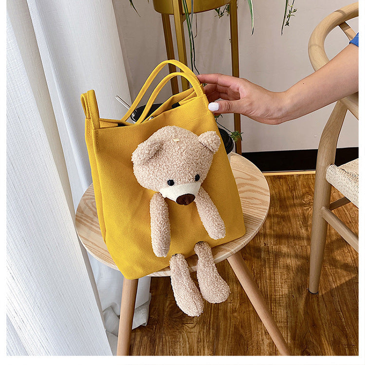 Adorable Bear Canvas Tote Bag