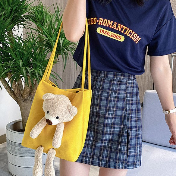 Adorable Bear Canvas Tote Bag