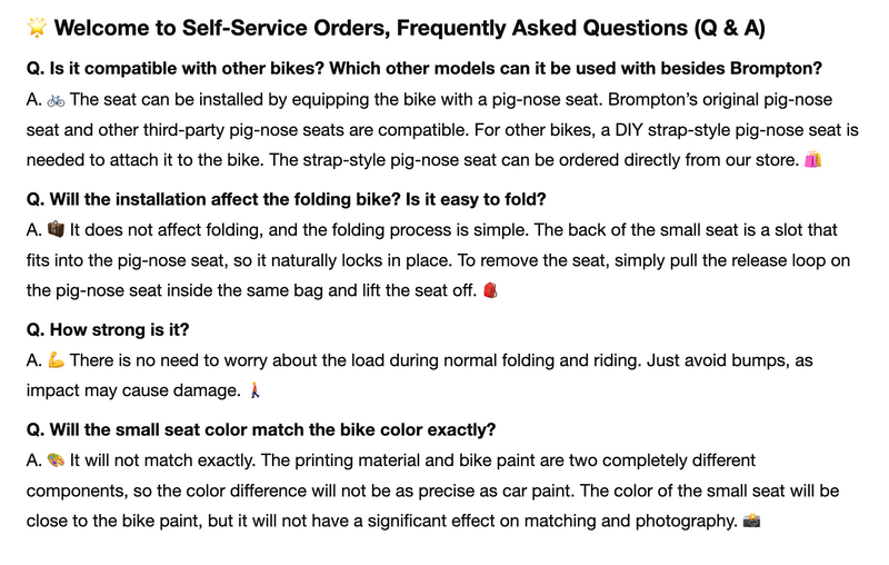 Mini Doll Seat for Brompton Folding Bike (No Doll)