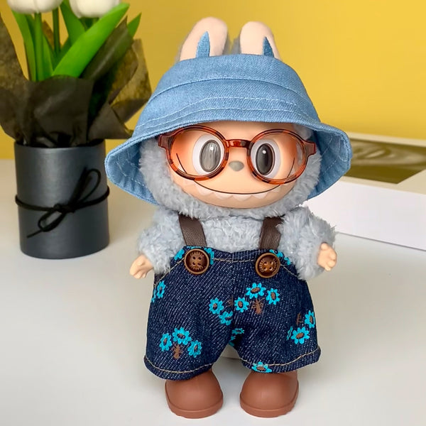 Floral Denim Overalls Set (No Doll)