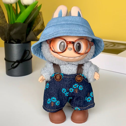 Floral Denim Overalls Set (No Doll)