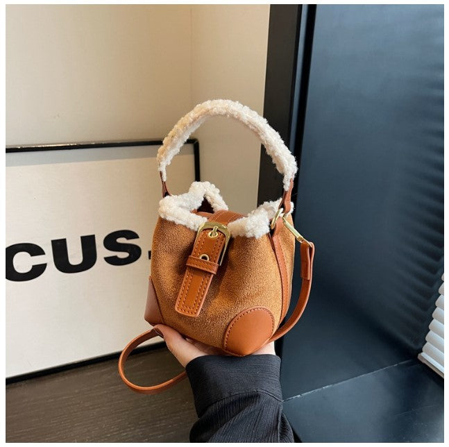 Cozy Plush Mini Bucket Bag
