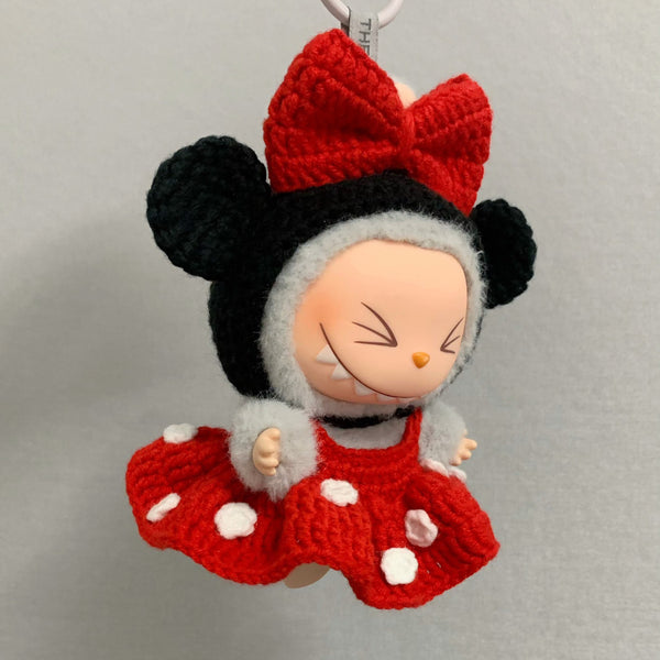 Red Polka Dot Dress & Mouse Ears Hat (No Doll)