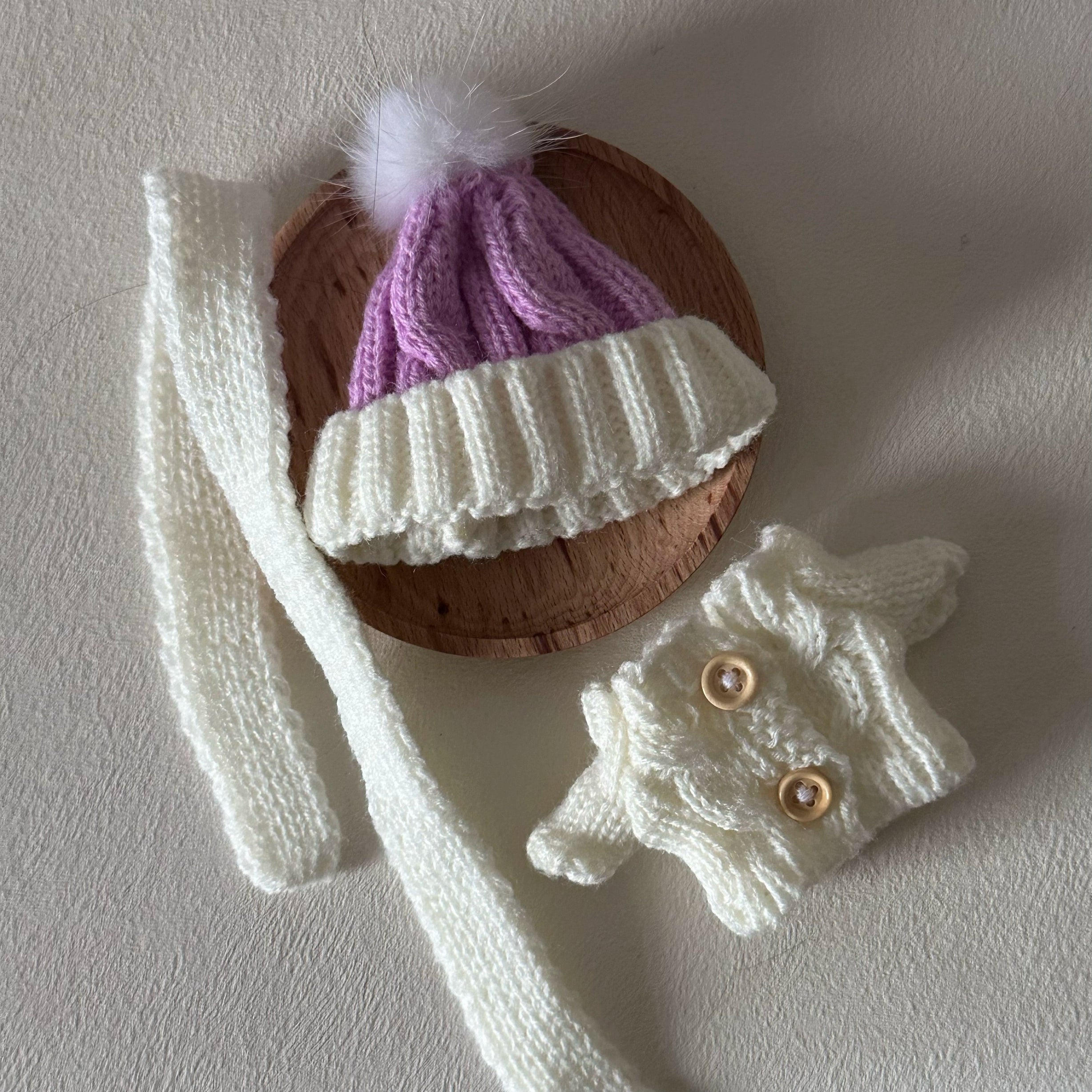 Hand-Knitted Sweater Outfit Set (No Doll)