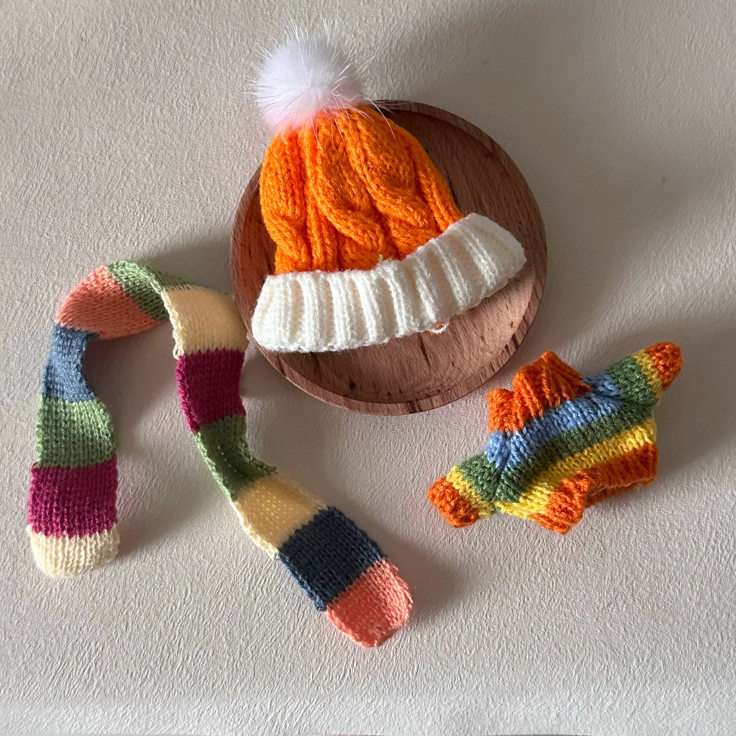 Hand-Knitted Sweater Outfit Set (No Doll)