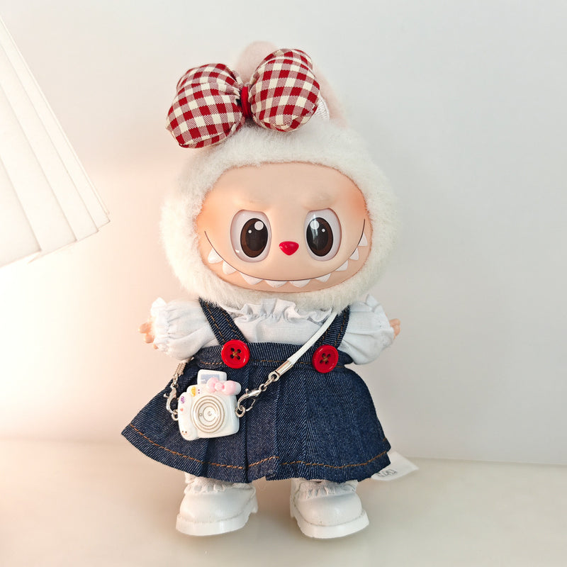 Bow-Appliqué Denim Dress (No Doll)