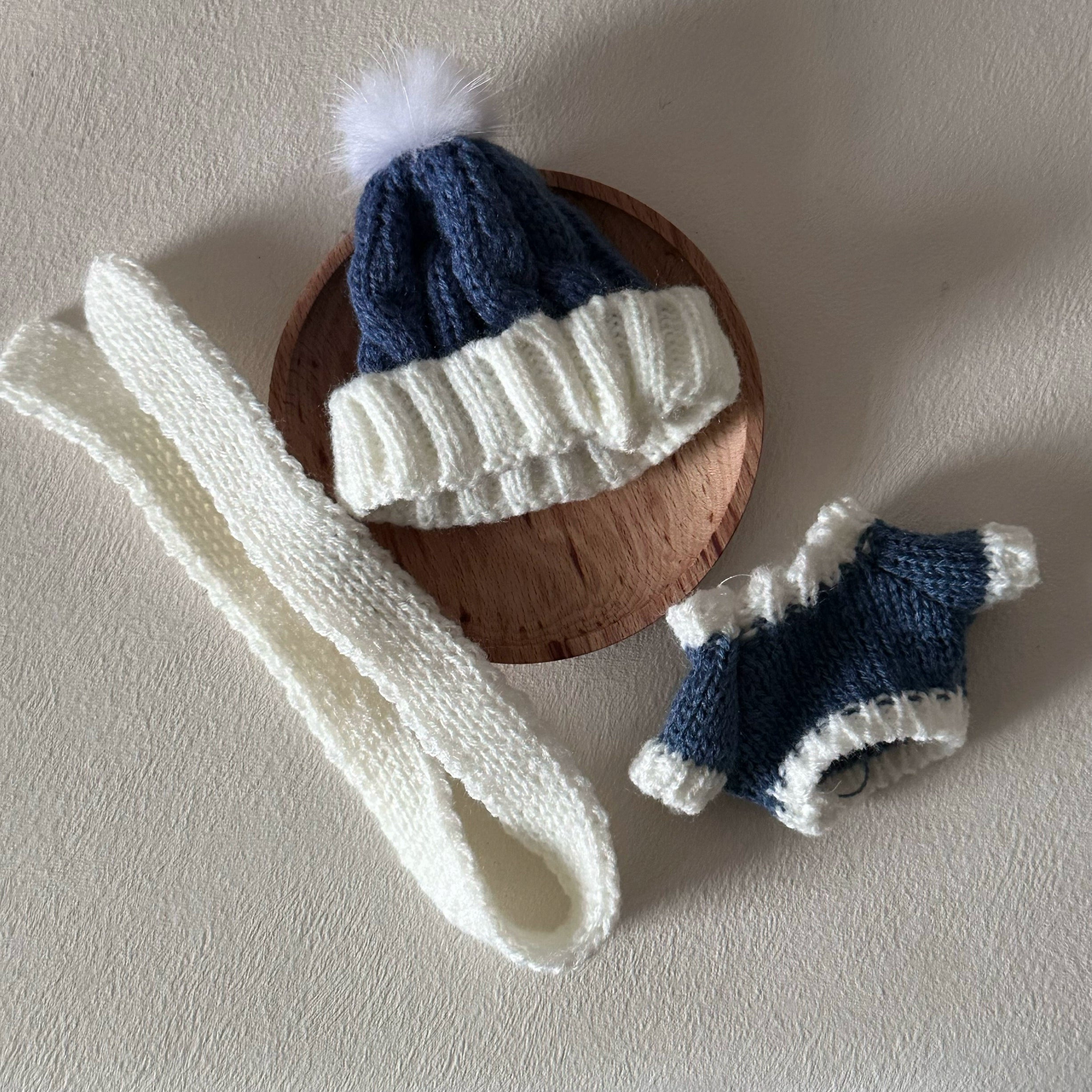 Hand-Knitted Sweater Outfit Set (No Doll)