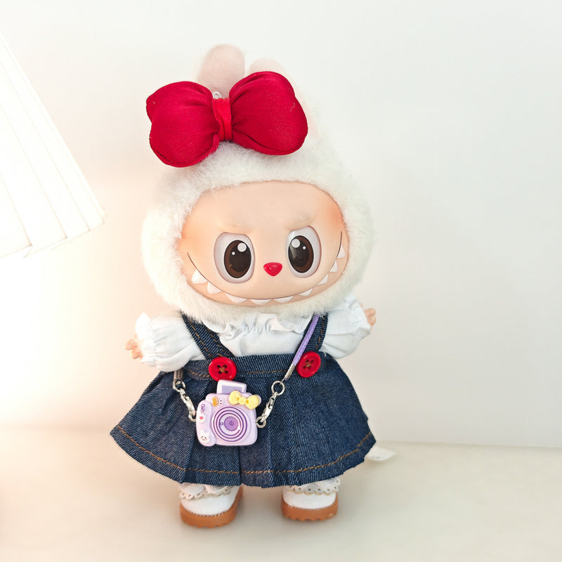 Bow-Appliqué Denim Dress (No Doll)