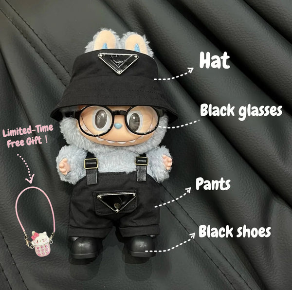Black Hat Overalls Set (No Doll)