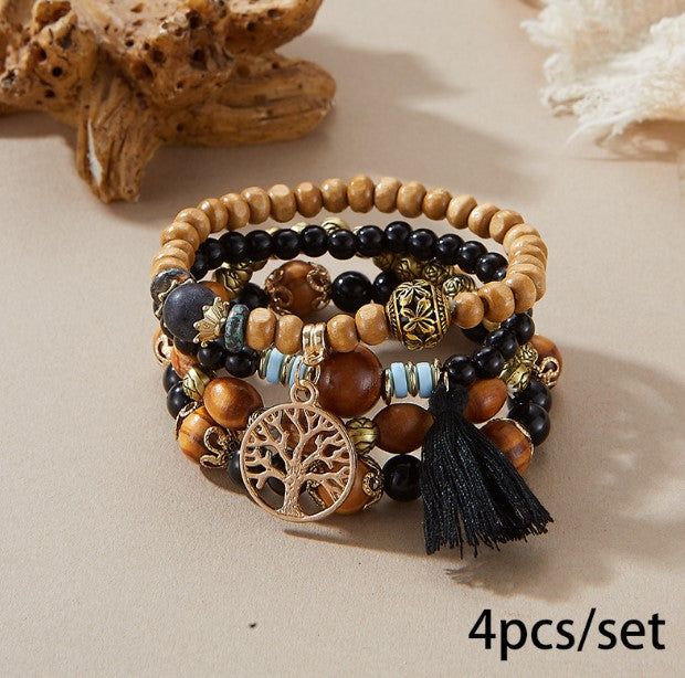 Bohemian Multi-Layer Tassel Beaded Bracelet