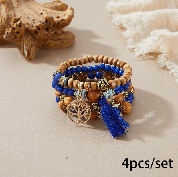 Bohemian Multi-Layer Tassel Beaded Bracelet