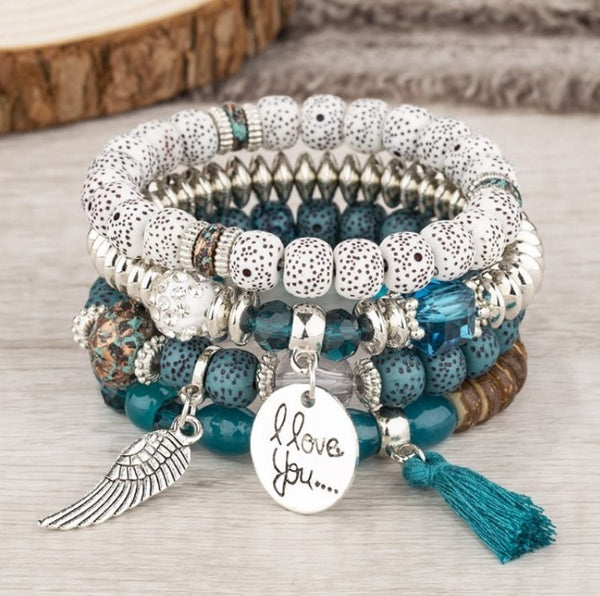 Bohemian Multi-Layer Tassel Beaded Bracelet