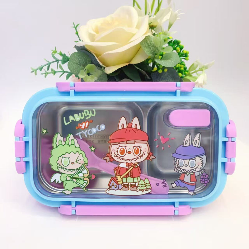 Round Labubu Cartoon Plastic Lunch & Salad Box