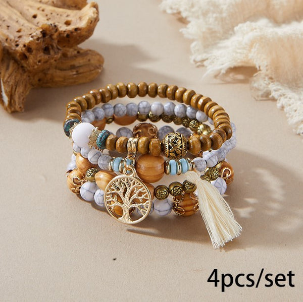 Bohemian Multi-Layer Tassel Beaded Bracelet