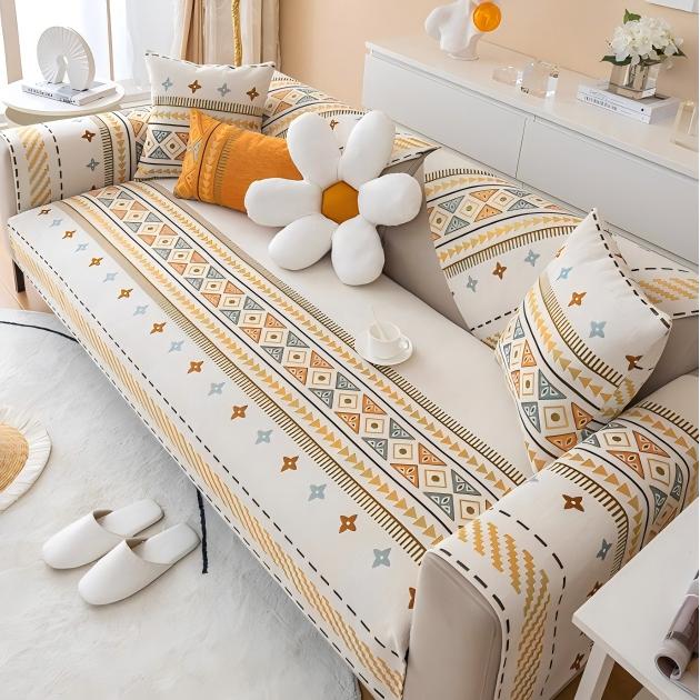 Bohemian Style Machine-Washable Sofa Throw