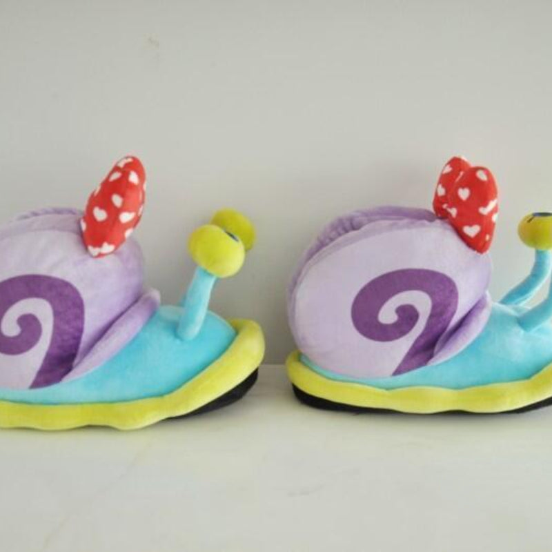 Cartoon snail slippers with bow