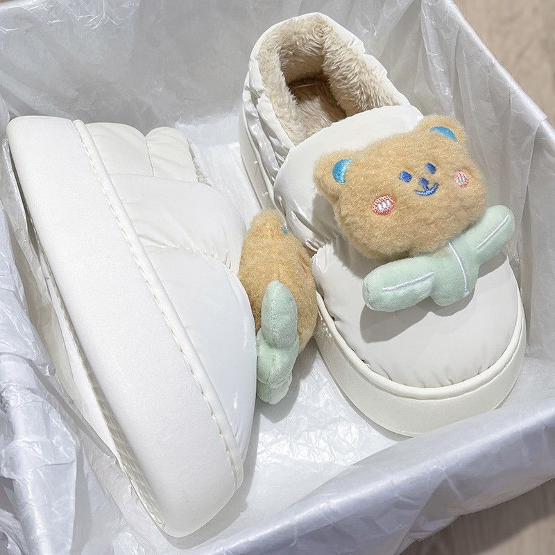 Cute Bear PU Slippers