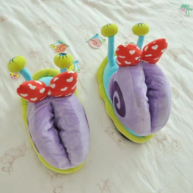 Cartoon snail slippers with bow