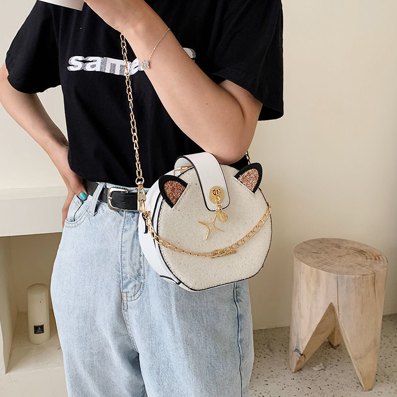 PU Bling Chain Strap Crossbody Bag