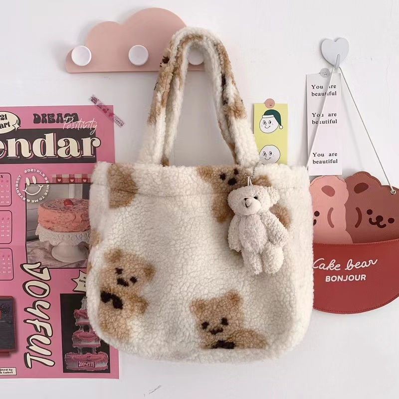 Fluffy Bear Shoulder Bag