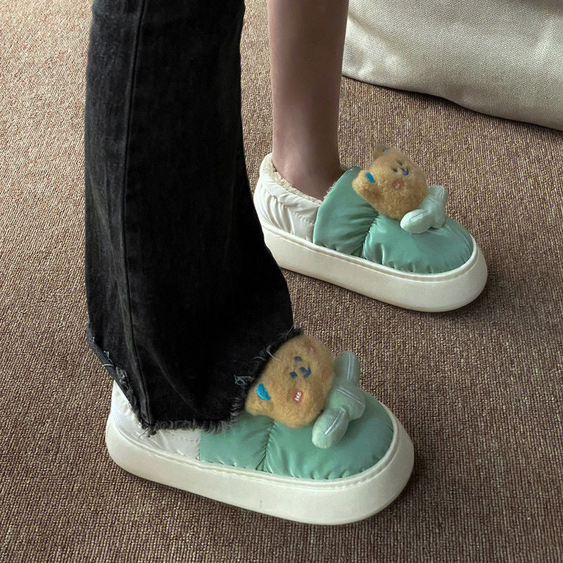 Cute Bear PU Slippers