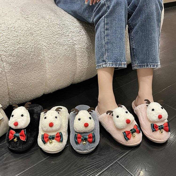 Christmas Deer Fluffy slippers