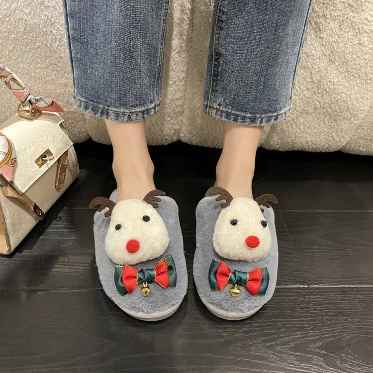 Christmas Deer Fluffy slippers