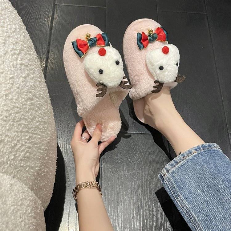 Christmas Deer Fluffy slippers