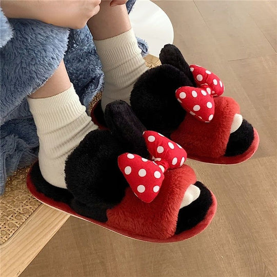 Bow Fluffy Slippers