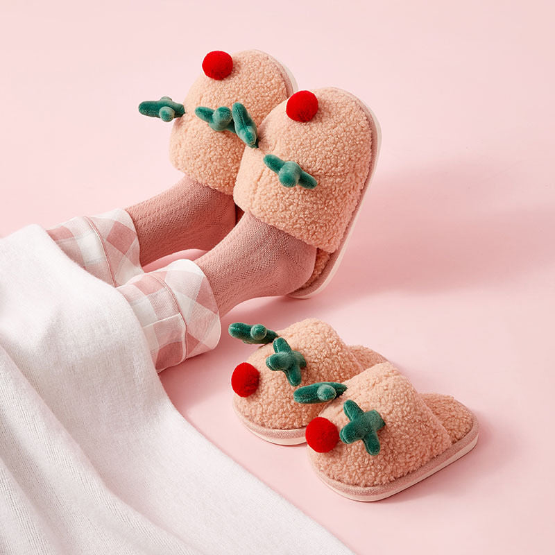 Christmas Deer Fluffy slippers