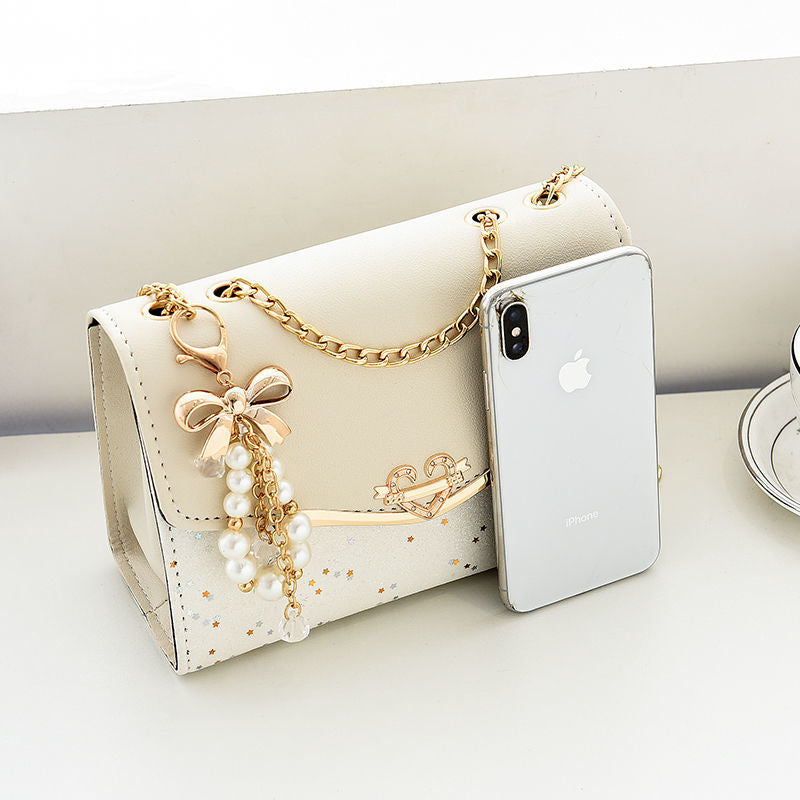 PU Bling Chain Strap Crossbody Bag