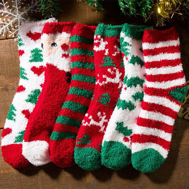 Christmas Fluffy Socks, 3-Pair Pack